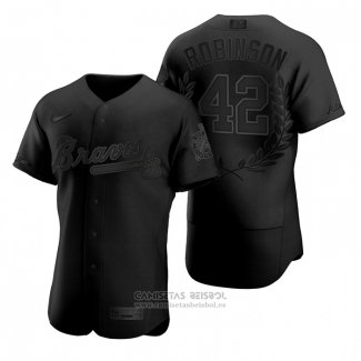 Camiseta Beisbol Hombre Atlanta Braves Jackie Robinson Awards Collection Retirement Negro