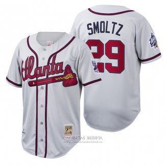 Camiseta Beisbol Hombre Atlanta Braves John Smoltz Cooperstown Collection Autentico Blanco