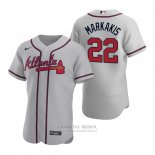 Camiseta Beisbol Hombre Atlanta Braves Nick Markakis Autentico 2020 Road Gris