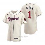 Camiseta Beisbol Hombre Atlanta Braves Ozzie Albies Autentico 2020 Alterno Crema