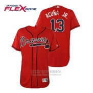 Camiseta Beisbol Hombre Atlanta Braves Ronald Acuna Jr. 2019 Postemporada Cool Base Blanco