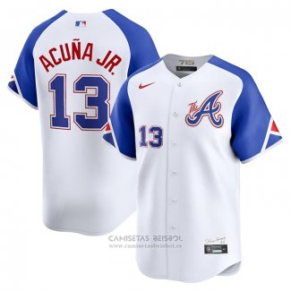 Camiseta Beisbol Hombre Atlanta Braves Ronald Acuna Jr. Flex Base Autentico Collezione Alterno 2019 Rojo