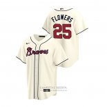 Camiseta Beisbol Hombre Atlanta Braves Tyler Flowers Alterno Replica Crema