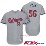Camiseta Beisbol Hombre Baltimore Orioles 2017 Estrellas Y Rayas 56 Darren O'day Gris Flex Base