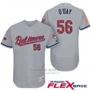 Camiseta Beisbol Hombre Baltimore Orioles 2017 Estrellas Y Rayas 56 Darren O'day Gris Flex Base