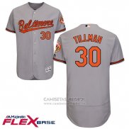 Camiseta Beisbol Hombre Baltimore Orioles 30 Chris Tillman Gris Flex Base