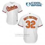 Camiseta Beisbol Hombre Baltimore Orioles 32 Matt Wieters Blanco Primera Cool Base