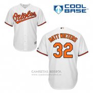 Camiseta Beisbol Hombre Baltimore Orioles 32 Matt Wieters Blanco Primera Cool Base