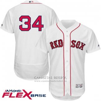 Camiseta Beisbol Hombre Boston Red Sox 34 David Ortiz Blanco Flex Base Autentico Collection