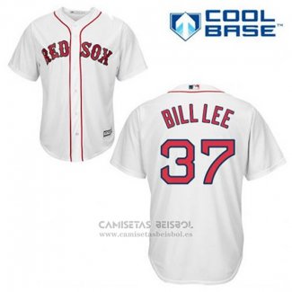 Camiseta Beisbol Hombre Boston Red Sox 37 Bill Lee Blanco Primera Cool Base