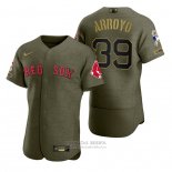 Camiseta Beisbol Hombre Boston Red Sox Christian Arroyo Camuflaje Digital Verde 2021 Salute To Service
