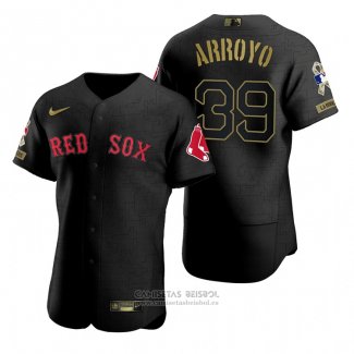 Camiseta Beisbol Hombre Boston Red Sox Christian Arroyo Negro 2021 Salute To Service