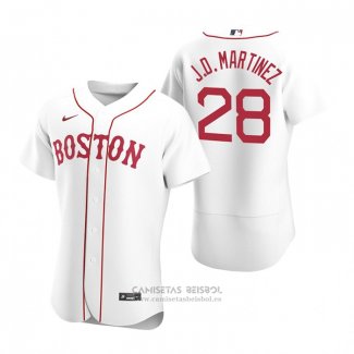 Camiseta Beisbol Hombre Boston Red Sox J.d. Martinez Autentico 2020 Alterno Blanco