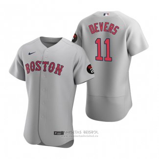 Camiseta Beisbol Hombre Boston Red Sox Rafael Devers Autentico Gris