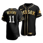 Camiseta Beisbol Hombre Boston Red Sox Rafael Devers Golden Edition Autentico Negro