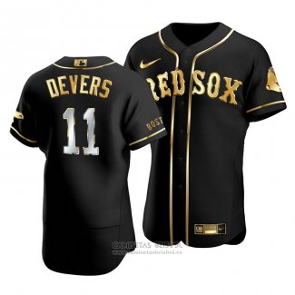 Camiseta Beisbol Hombre Boston Red Sox Rafael Devers Golden Edition Autentico Negro