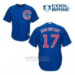 Camiseta Beisbol Hombre Chicago Cubs 17 Kris Bryant Azul Alterno Cool Base