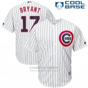 Camiseta Beisbol Hombre Chicago Cubs 2017 Estrellas y Rayas 17 Kris Bryant Blanco Cool Base