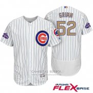 Camiseta Beisbol Hombre Chicago Cubs 52 Justin Grimm Blanco Oro Flex Base