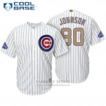 Camiseta Beisbol Hombre Chicago Cubs 80 Pierce Johnson Blanco Oro Cool Base