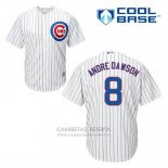 Camiseta Beisbol Hombre Chicago Cubs 8 Andre Dawson Blanco Primera Cool Base