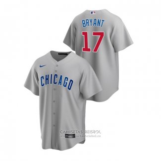 Camiseta Beisbol Hombre Chicago Cubs Kris Bryant Replica Road Gris