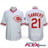 Camiseta Beisbol Hombre Cincinnati Reds 21 Deion Sanders Autentico Collection Flex Base Blanco