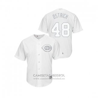 Camiseta Beisbol Hombre Cincinnati Reds Jared Hughes 2019 Players Weekend Ostrich Replica Blanco