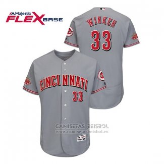 Camiseta Beisbol Hombre Cincinnati Reds Jesse Winker Flex Base Gris