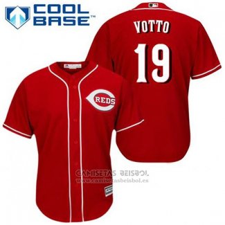 Camiseta Beisbol Hombre Cincinnati Reds Joey Votto 19 Rojo Alterno Cool Base