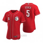 Camiseta Beisbol Hombre Cincinnati Reds Johnny Bench Autentico 2020 Alterno Rojo