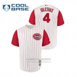 Camiseta Beisbol Hombre Cincinnati Reds Jose Iglesias Throwback 1961 Cool Base Blanco Rojo