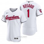 Camiseta Beisbol Hombre Cleveland Guardians Amed Rosario Autentico Primera Blanco