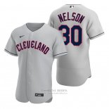 Camiseta Beisbol Hombre Cleveland Guardians Kyle Nelson Autentico Road Gris