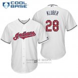 Camiseta Beisbol Hombre Cleveland Indians 2017 Estrellas y Rayas 28 Corey Kluber Blanco Cool Base