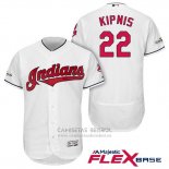 Camiseta Beisbol Hombre Cleveland Indians 2017 Postemporada Jason Kipnis Blanco Flex Base