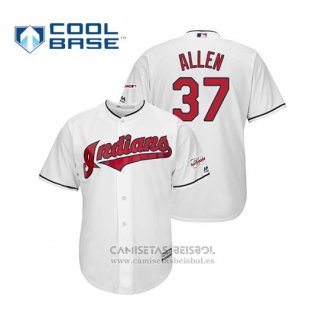 Camiseta Beisbol Hombre Cleveland Indians Cody Allen 2019 All Star Patch Cool Base Blanco