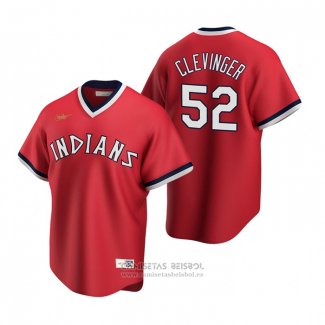 Camiseta Beisbol Hombre Cleveland Indians Mike Clevinger Cooperstown Collection Road Rojo
