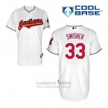 Camiseta Beisbol Hombre Cleveland Indians Nick Swisher 33 Blanco Primera Cool Base