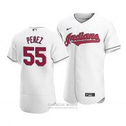 Camiseta Beisbol Hombre Cleveland Indians Roberto Perez Autentico Primera Blanco