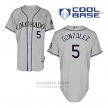 Camiseta Beisbol Hombre Colorado Rockies Carlos Gonzalez 5 Gris Cool Base