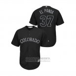 Camiseta Beisbol Hombre Colorado Rockies Jairo Diaz 2019 Players Weekend El Panda Replica Negro