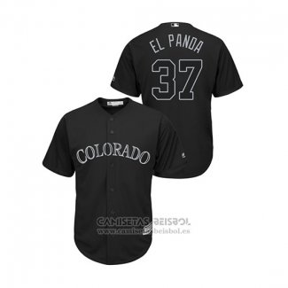 Camiseta Beisbol Hombre Colorado Rockies Jairo Diaz 2019 Players Weekend El Panda Replica Negro