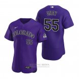 Camiseta Beisbol Hombre Colorado Rockies Jon Gray Autentico 2020 Alterno Violeta