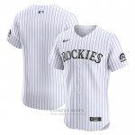 Camiseta Beisbol Hombre Colorado Rockies Primera Elite Blanco