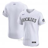 Camiseta Beisbol Hombre Colorado Rockies Primera Elite Blanco