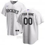 Camiseta Beisbol Hombre Colorado Rockies Primera Replica Personalizada Blanco