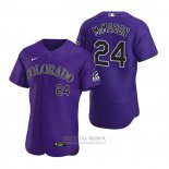 Camiseta Beisbol Hombre Colorado Rockies Ryan Mcmahon Autentico 2020 Alterno Violeta