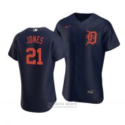 Camiseta Beisbol Hombre Detroit Tigers Jacoby Jones Autentico Alterno Azul