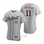 Camiseta Beisbol Hombre Detroit Tigers Sparky Anderson Autentico 2020 Road Gris
